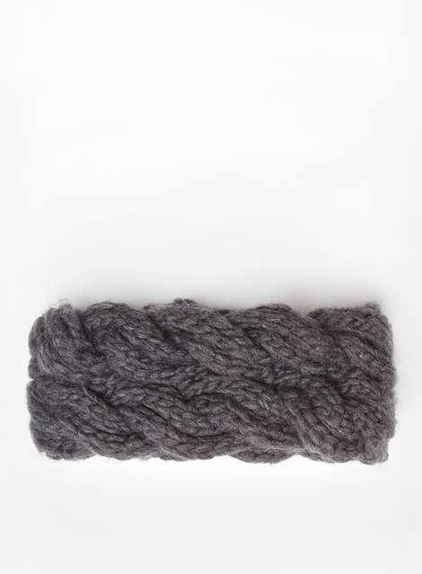 Charcoal Cable Knit Headband